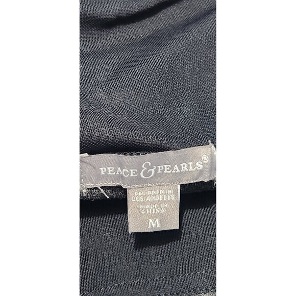 Peace And Pearls Leggin Women Medium Color Gray charcoal Tummy Control (B4) - Picture 8 of 12